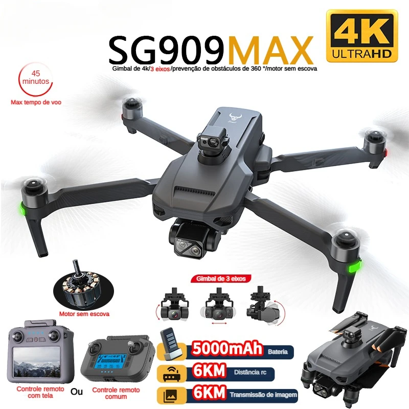 Drone Camera With Gimbal - ZLL SG909 SG909MAX Drone professionnel avec